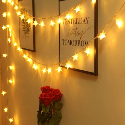 LED Star Fairy Lights Chain Battery/USB Powered String Lights Garland For Party Home Wedding Terrace Garden Christmas Decoration