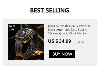 Mark Fairwhale Fashion Watch For Men Casual Leather Strap Quartz Watch Sports Waterproof Square Wristwatch Man 2025 Hot Sale