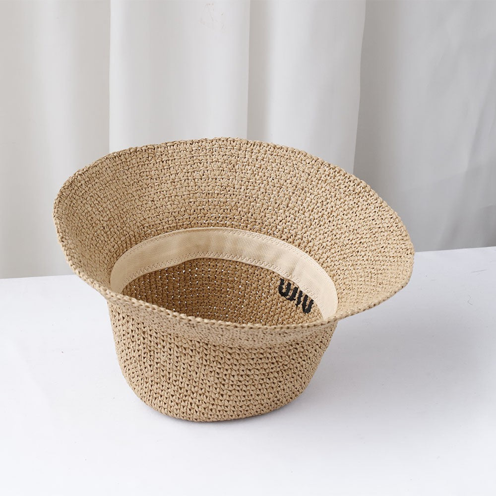 2025 Y2K beach Korean Straw Hat Summer Women Visor Bucket Hat Fisherman Hat Hand weaving Panama Girl Fishing handmade Sun Hats