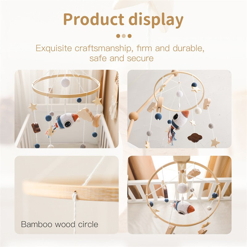 Baby Wooden Bracket Bed Bell 0 6 Months Toy Bracket Accessories Hanging Bracket Soft Mobile On the Bed Baby Room Decoration Crib