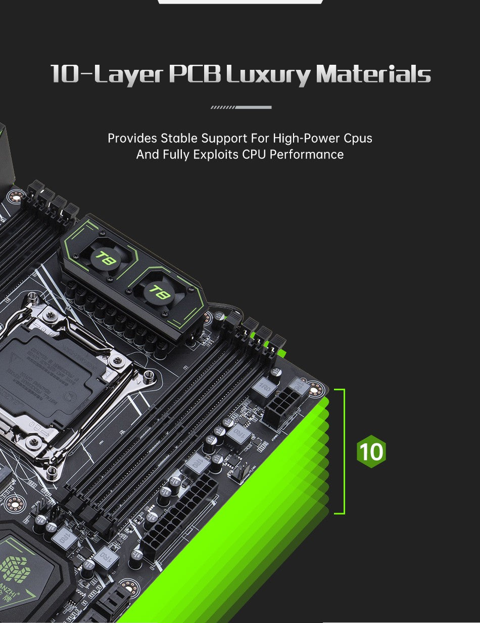 Placa-mãe HUANANZHI X99 T8 LGA 2011-3 XEON X99 compatível com Intel E5 2696 2678 2676 2673 2666 V3 com suporte a memória DDR3 RECC NVME