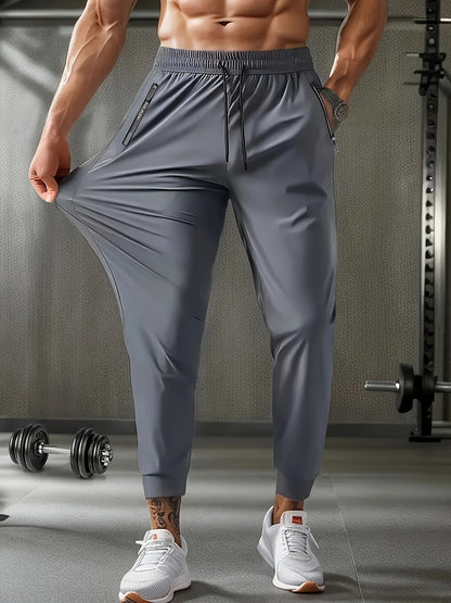 Calça Jogger Masculina Plus Size Respirável para Homens Calça de Moletom Secagem Rápida Reta Cós Elástico Estilo Coreano Clássico Esportivo