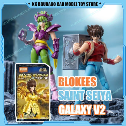 Blokees Saint Seiya Galaxy Ver 3 Ver 2 Bonecos de Ação Camus Hoyoga Dohko Milo Shiryu Atena KIKI Presente para Fãs de Anime