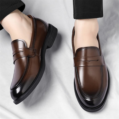 Men's Formal Leather Loafers Italian Style Slip-on  Stylish Elegant Business Shoes Comfortable Lightweight Office Dress Shoes