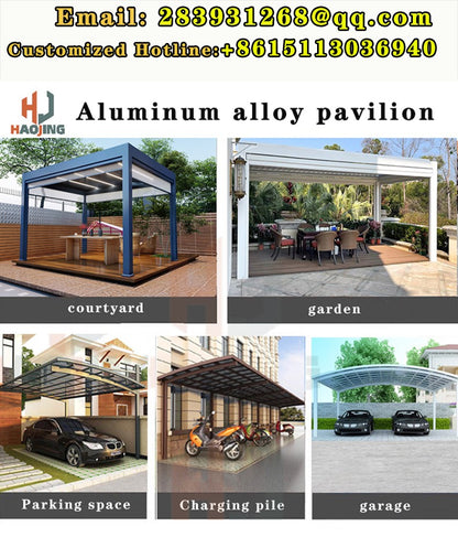 Outdoor Garden Gazebo Sun Room Waterproof Aluminum Pavillion 4x3 3x6 Electric Metal Louvred Pergola Bioclimatica roof Customized