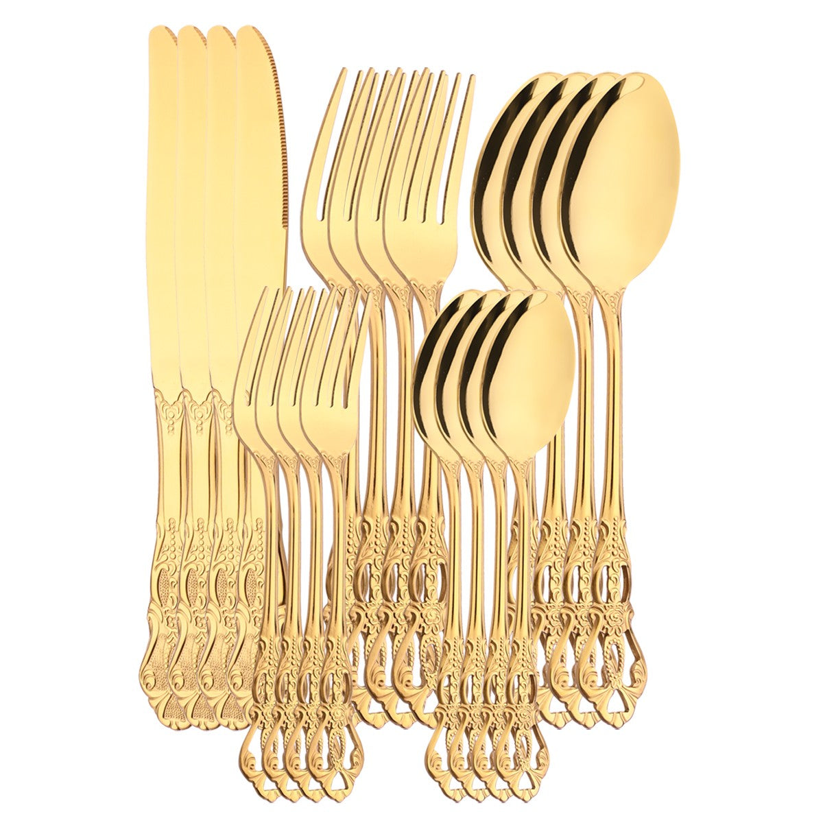 Conjunto de Talheres de Alta Qualidade Faca Garfo Colher de Sobremesa Louça Colorida Conjunto de Talheres de Aço Inoxidável Talheres de Mesa de Cozinha