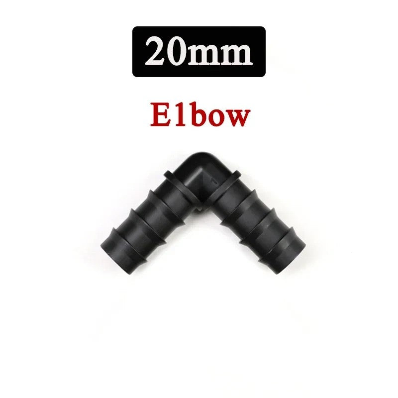 2/5/10pçs Estufa PE Tubo 16 20 25 mm Conector em T Cotovelo Reto Plugue Conexão para Tubo de Irrigação Acessórios de Micro Irrigação