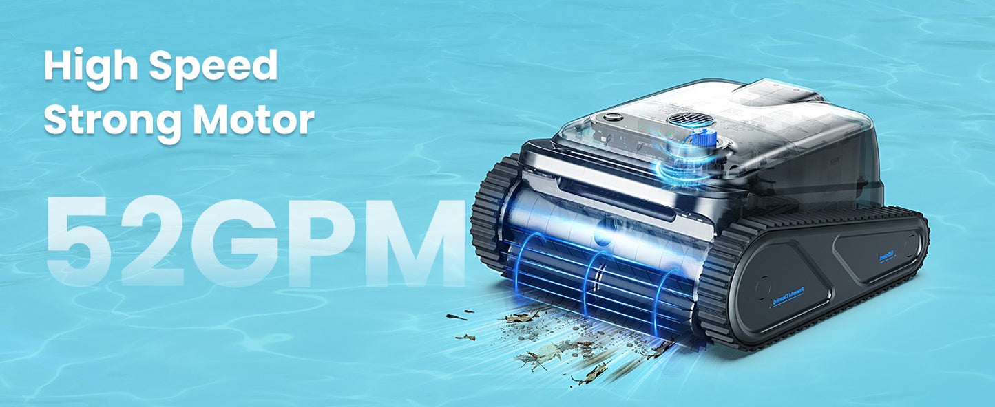 2025 Upgraded Y50 Auto Swimming Pool Cleaner Powerful Cordless Robotic Cleaner with 4 Motors Self-Parking for Above Ground Pools