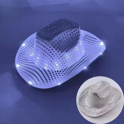 Chapéu de caubói/caubói com LED pisca-pisca, chapéu que brilha, festa de carnaval, homens, mulheres, despedida de solteira, suprimentos de casamento
