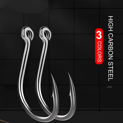 FTK 50-100pçs Anzol de Pesca Dourado Aço de Alto Carbono 1#-12# Anzol Farpado com Olhal Anzóis Vermelhos para Pesca de Carpa