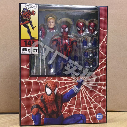 Gama completa em estoque Ct Toys Homem-Aranha Mafex 143 Ben Reilly Comic Ver The Amazing Spider-Man 001 Anime Action Figure Brinquedos Presente