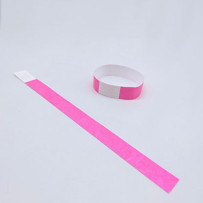 100pcs Colorful Neon Paper Wristbands Mixed Multicolor Waterproof Bracelet charms for Events Festivals,non-custom