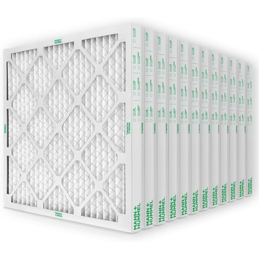 16x16x2 MERV 11 Pleated HVAC AC Furnace Air Filters Case of 12 Exact Size 15.5 x 15.5 x 1.75 Inches White High Efficiency Filtr