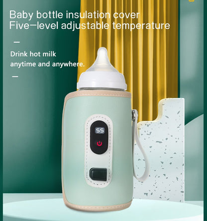USB Baby Milk Bottle Thermal Bag Universal Digital Display Nursing Bottle Heater Portable Baby Milk Heat Keeper for Traveling