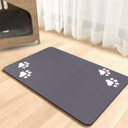 Tapete para Alimentação de Inverno - Jogo Americano Absorvente para Cães e Gatos com Parte Traseira Emborrachada Impermeável e Secagem Rápida