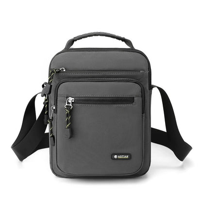 Men Multi-layer Shoulder Bag Fashionable Casual Lightweight Nylon Crossbody Bag for Daily Outing Commuting Small Handbag