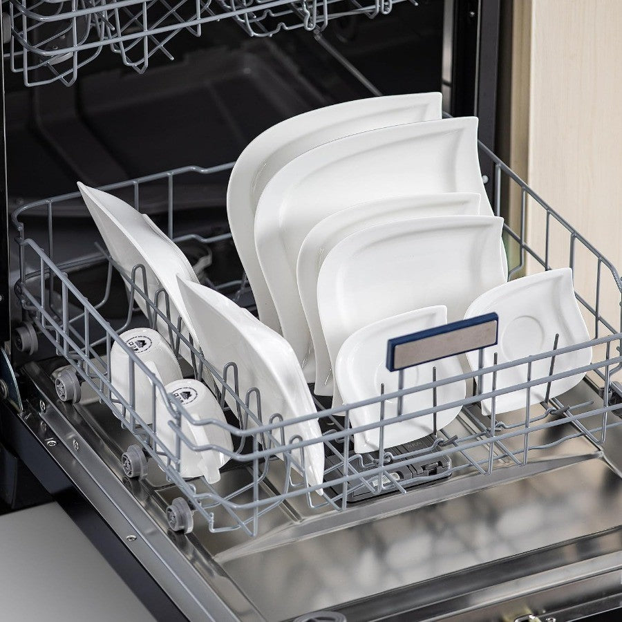 Conjuntos de Louça de 30 Peças, Pratos e Tigelas Brancos Marfim para 6 Pessoas, Conjunto de Louça de Porcelana com Jogo de Pratos Rasos, Kit de Xícaras e Pires, Cozinh