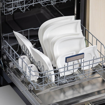 Conjuntos de Louça de 30 Peças, Pratos e Tigelas Brancos Marfim para 6 Pessoas, Conjunto de Louça de Porcelana com Jogo de Pratos Rasos, Kit de Xícaras e Pires, Cozinh