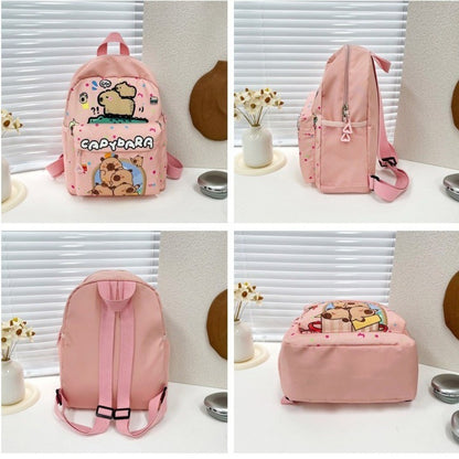 Creative Cute Capybara Backpack Large Capacity Cartoon Animal Lightweight Multi Functional Schoolbag  Kids Boys Girls Rucksack