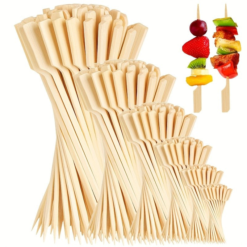 100 Varas de Bambu Descartáveis Espetos Naturais de Bambu para Churrasco Espetinhos para Churrasco, Frutas, Coquetel, Acampamento, Ferramentas de Churrasco em Festa
