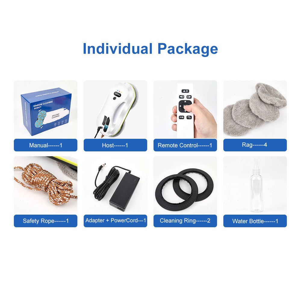 PuRuiKai Window Cleaning Robot Vacuum Cleaner, Window Cleaning Robot, Water Spray Glass Cleaning Robot, Water Spray