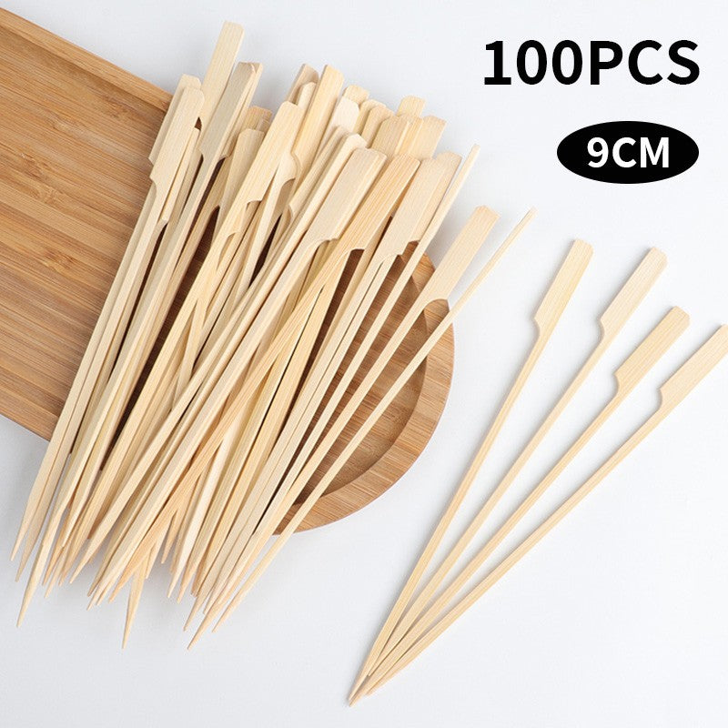 100 Varas de Bambu Descartáveis Espetos Naturais de Bambu para Churrasco Espetinhos para Churrasco, Frutas, Coquetel, Acampamento, Ferramentas de Churrasco em Festa