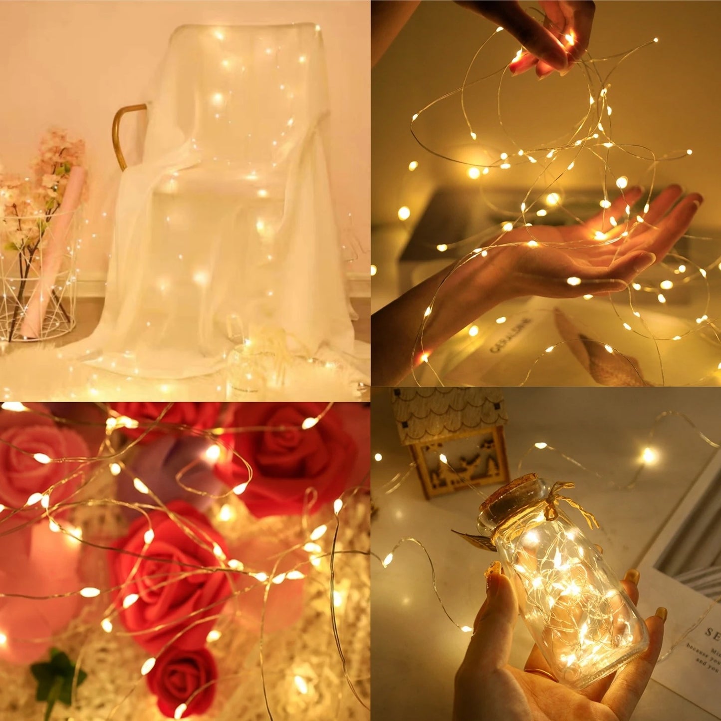 20Packs 2m LED String Lights Warm/Multicolor/Red/Green/Blue/Pink/Purple/White Christmas Atmosphere Firefly Lamp Starry Sky Light