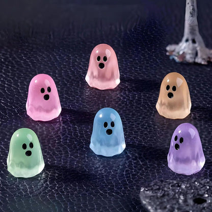 5/10Pcs Luminous Ghost Figures Glowing At Night Action Figure Mini Micro Landscape Miniatures Halloween Decoration Gifts