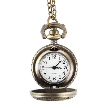 Fashion Vintage  Alloy  Number Dual Time Display Clock Necklace Chain Watches Birthday Gifts