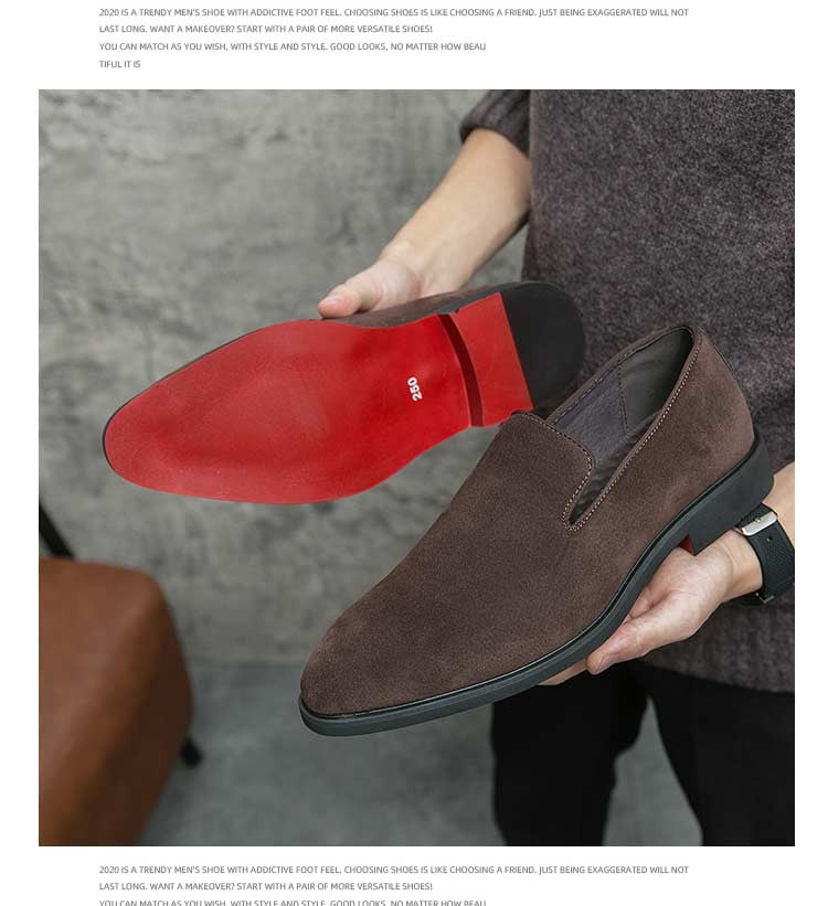 New In Red Bottom Shoes for Men Loafers Flock Solid Slip-On Party Men Dress Shoes Size 38-48 Free Shipping Men Shoes