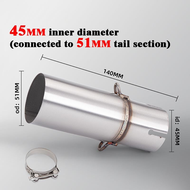 28 32 38 45mm Adapter 51mm Exhaust Section Non-Destructive Install Motorcycle Exhaust Pipe Modification Exhaust Middle Section