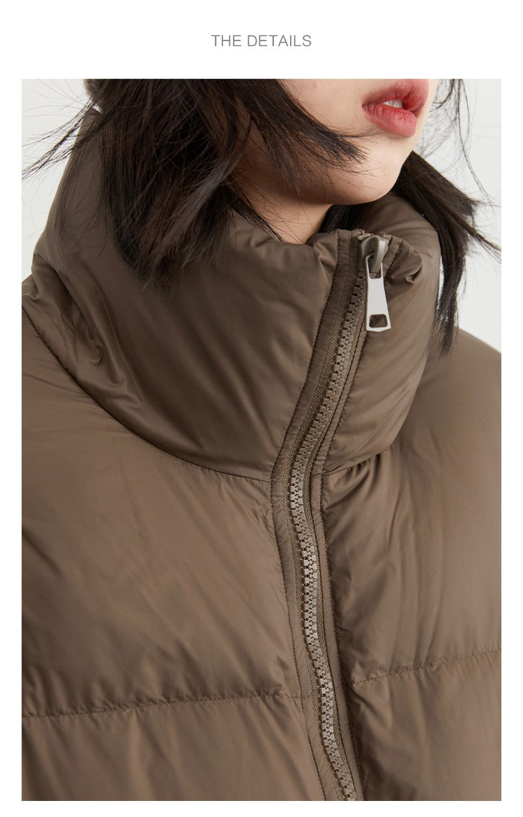 CHIC VEN Women Down Coats Loose Thick Stand-up Collar New Long Thick Down Jacket 80 White Duck Down Female Outerwear Winter 2024