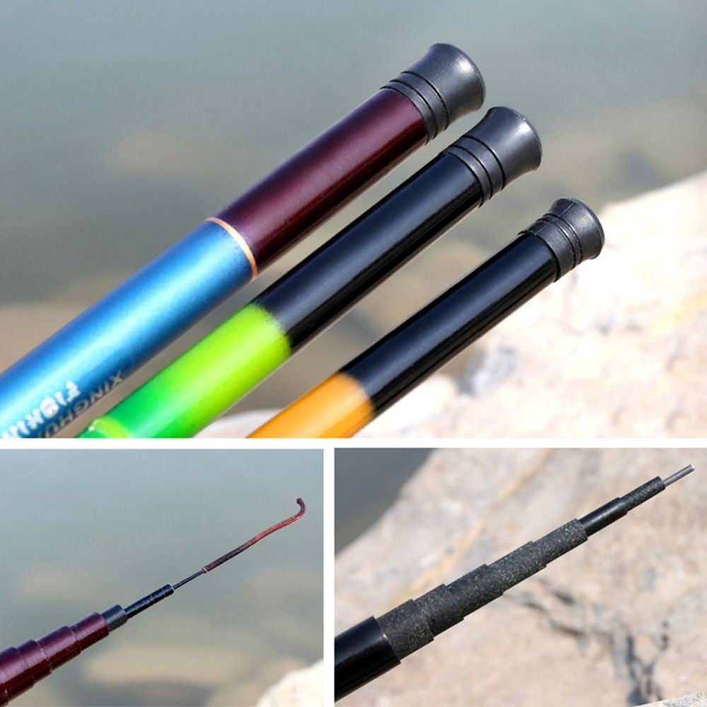Vara de Pesca Telescópica Ultraleve Viagem Mão Super Dura Riacho Lago Polo Carpa Alimentador Varas de Pesca Portáteis Acessórios