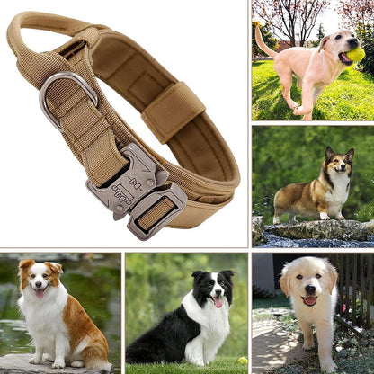 Coleira Tática Estilo Esportivo para Cães, Coleira Utilizável para Cães de Médio a Grande Porte com Capacidade de Tração para Adestramento Canino