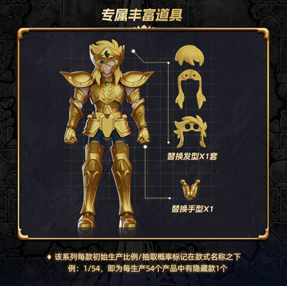 Blokees Galaxy Versão Gold Saint Boneco de Ação Libra Dohko Sagitário Campeão Seiya Mu Aiolia Brinquedos de Montar Presente Infantil