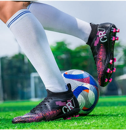 New Men's and Women's Football Cleats Firm Ground Outdoor Professional Football Shoes Lightweight Sports Sneaker Rugby Boots