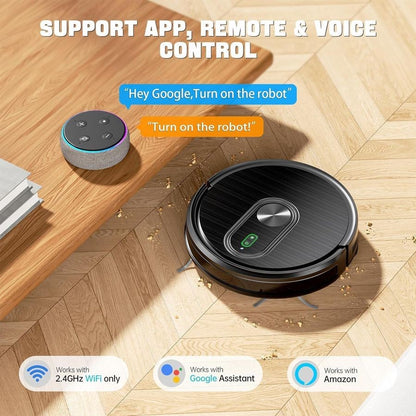 Robot Vacuum and Mop Combo, 2 in 1 Vacuuming amp Mopping Robot with Schedule, App Bluetooth Voice, 3200Pa Max Suction, SelfCharg