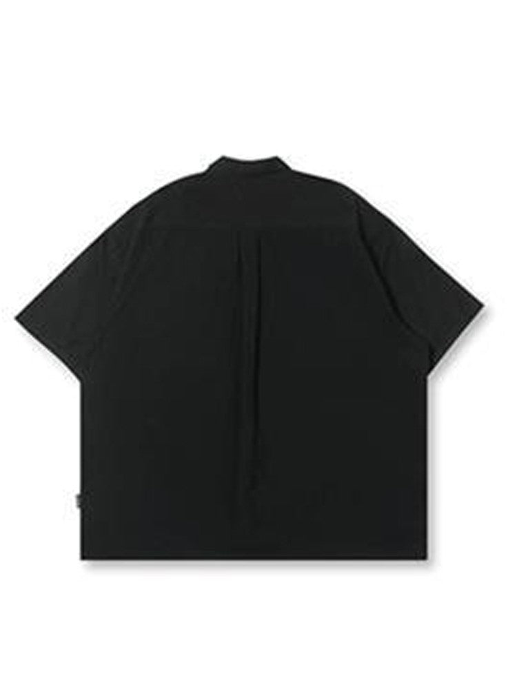 Gmiixder Multi Pocket Lapel Shirt Loose Workwear Short Sleeve Button Blouse Men Women Vintage CityBoy Japan Premium Cargo Shirt