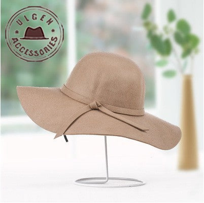 Fashion Winter Fedora Hats for Women Hat Vintage Bowler Jazz Top Cap Felt Wide Brim Floppy Sun Beach Cashmere Church Caps