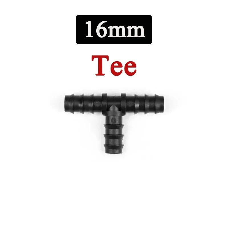 2/5/10pçs Estufa PE Tubo 16 20 25 mm Conector em T Cotovelo Reto Plugue Conexão para Tubo de Irrigação Acessórios de Micro Irrigação