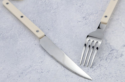Conjuntos de Talheres de Design Moderno Espelhamento Superior Aço Inoxidável 18/8(304) Cabo ABS com Rebites Jogo de Talheres para Cozinha