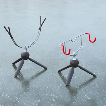 Suporte de Vara de Pesca de Gelo Dupla Cabeça Suporte Portátil para Vara de Pesca de Gelo Fácil Instalação Suporte de Vara de Inverno para Equipamento de Pesca de Inverno Mar