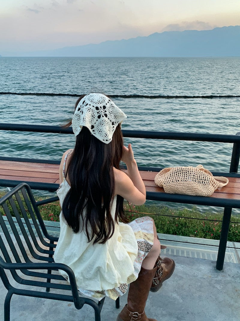 Vacation Mode Floral Slip Dress Women Mixed Print Layering Piece Slender Silhouette Destination Dress Coastal Grandmother Style