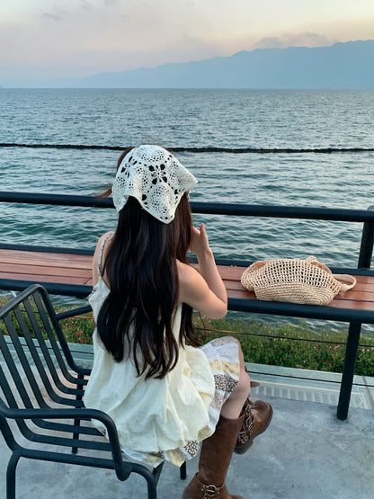 Vacation Mode Floral Slip Dress Women Mixed Print Layering Piece Slender Silhouette Destination Dress Coastal Grandmother Style