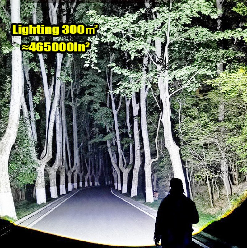 1000000LM Most Powerful LED Flashlight Rechargeable Type-c Flashlight Long Range 6000M Tactical Torch Light For Fishing Hunting