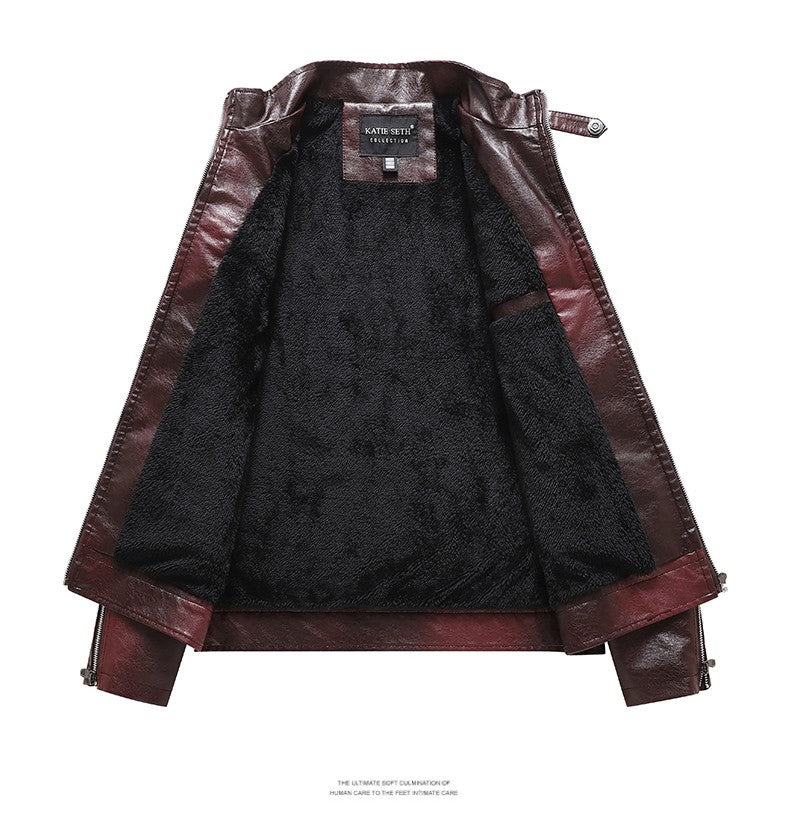 Quality New Male Casual Leather Jackets 7XL Autumn Winter Men Stand Collar Motorcycle Leather Jackets Vintage Leather Coat