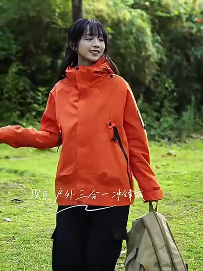 Hiking Jacket Waterproof Women Men 3 in 1 Two-Piece Detachable Windproof Waterproof Mountaineering Ski Jackets Men 2025 New