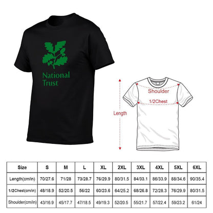 National Trust green logo T-Shirt t shirt man cotton t shirt man plain T-Shirt
