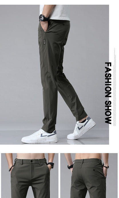 5 Colors Spring Summer Ultra-thin Men's Stretch Slim Straight Casual Pants High Quality Fashion Breathable Golf Sports Trousers