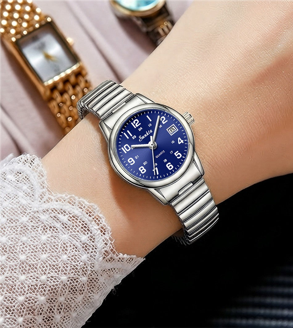 LIGE Sunkta Fashion Luxury Woman Watch Elegant Classic Simple Waterproof Calendar Stainless Belt Women's Wristwatch  Ladies Gift